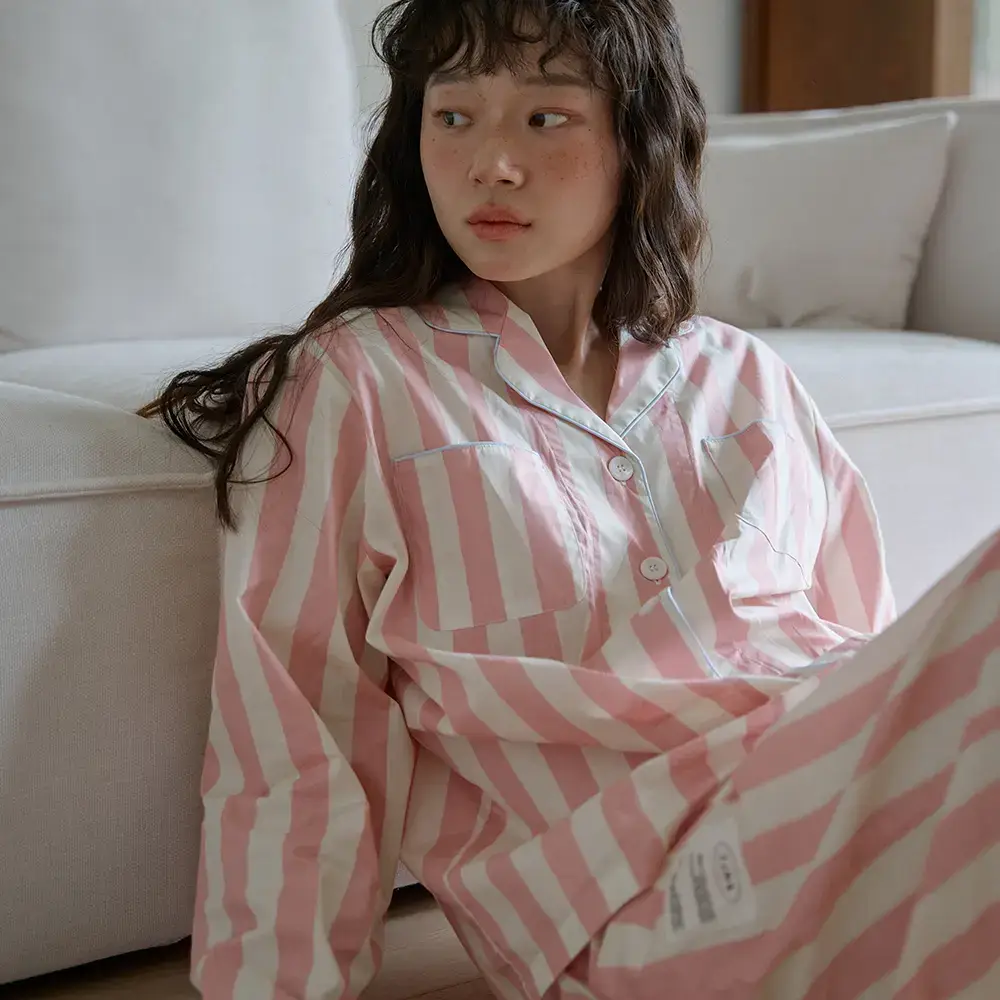 보웰 [BWTZ] 데이오프 고밀도 순면 100% 여성 파자마세트 로지스트라이프